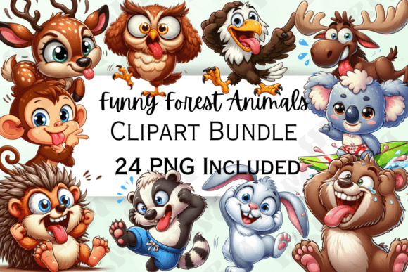 Download Funny Cartoon Forest Animals Clipart - Forest animal Collection