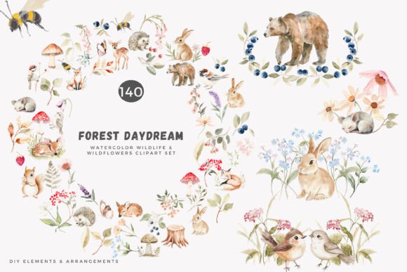 Download Watercolor Forest Animals - Woodland Cli - Forest animal Collection