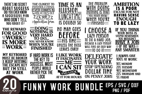 Download Funny Work SVG Bundle,Funny Quote Bundle - Funny work Collection