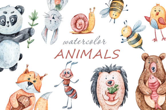 Download Watercolor Cute Forest Animals Clipart - Forest animal Collection