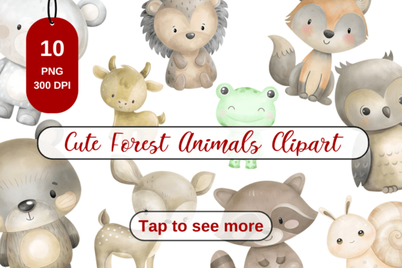 Download Cute Watercolor Forest Animals Clipart - Forest animal Collection