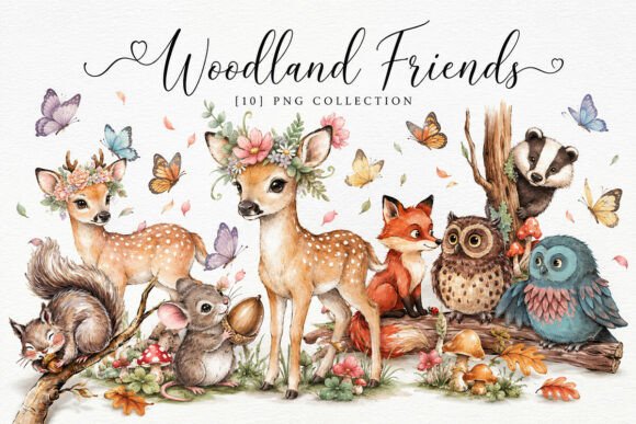 Download Cute Forest Animals Clipart PNG Bundle - Forest animal Collection