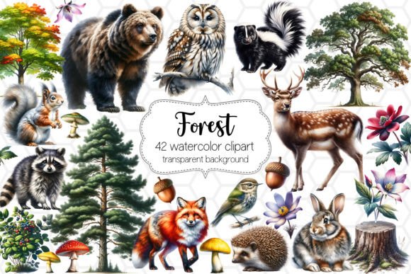 Download Forest Animal Cliparts - Woodland PNGs - Forest animal Collection