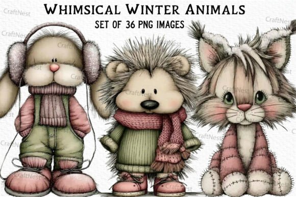 Download Whimsical Winter Animals Clipart - Winter animals Collection