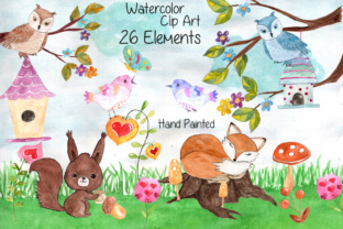Download Watercolor Forest Animals Clip Art - Forest animal Collection