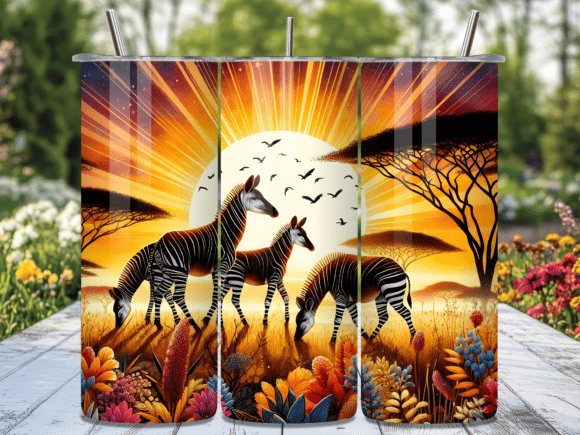 Download African Savannah Zebra Sunset Tumbler - Premium Resources