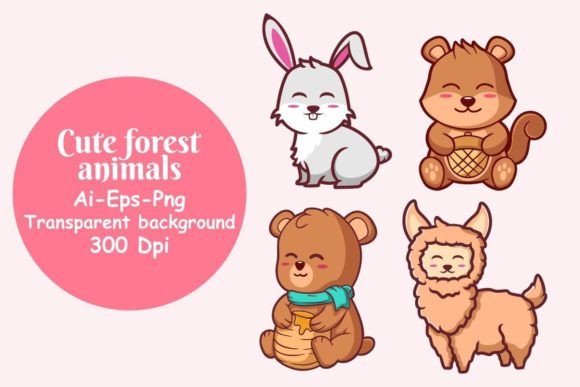 Download Cute Forest Animals Cartoon Vector - Forest animal Collection
