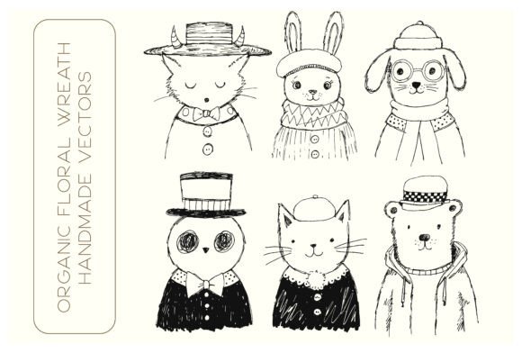 Download Cute Hand Drawn Animal Characters - Drawn Collection