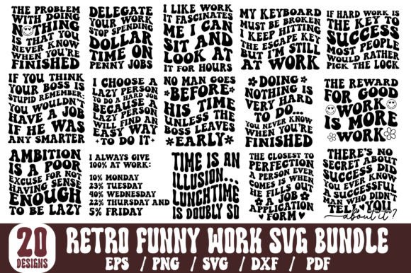 Download Retro Funny Work SVG Bundle,Funny Quote - Funny work Collection