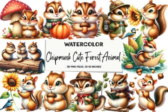 Download Chipmunk Cute Forest Animal Clipart - Forest animal Collection