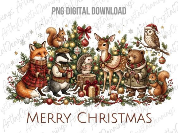 Download Christmas Forest Animals Clipart PNG - Forest animal Collection