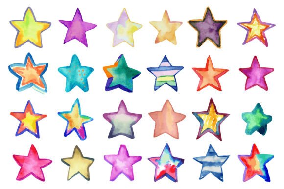 Download Hand Drawn Watercolor Stars - Drawn Collection