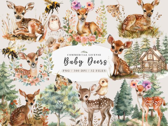 Download Forest Animals Clipart, Baby Deer Png - Forest animal Collection