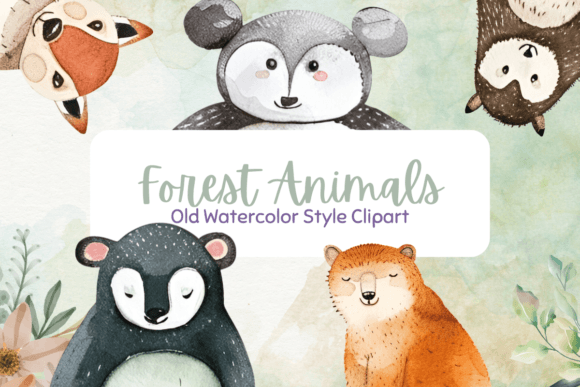Download Vintage Watercolor Forest Animal Clipart - Premium Resources