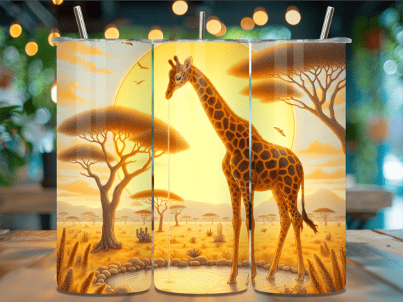 Download Giraffe Sunset African Savannah Tumbler - Premium Resources