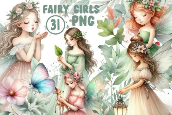 Download Fairy Girls Forest Animals Clipart - Forest animal Collection