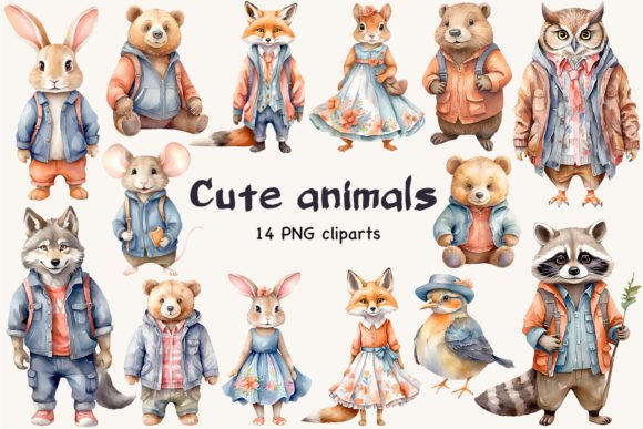 Download Cute Forest Animals Clipart Set - Forest animal Collection