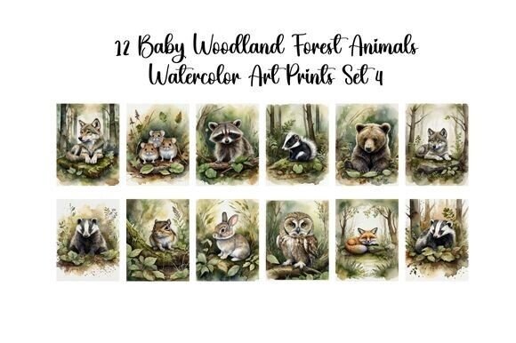 Download Baby Woodland Forest Animals Set 4 - Forest animal Collection