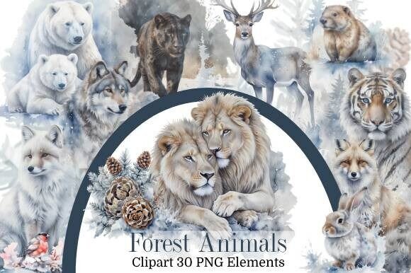 Download Forest Animals, Winter, Watercolor, PNG - Forest animal Collection