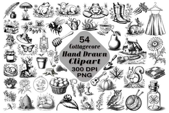 Download Cottagecore Hand Drawn Clipart Bundle - Drawn Collection
