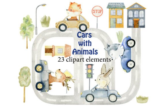Download Cute Forest Animals in the Cars. - Forest animal Collection