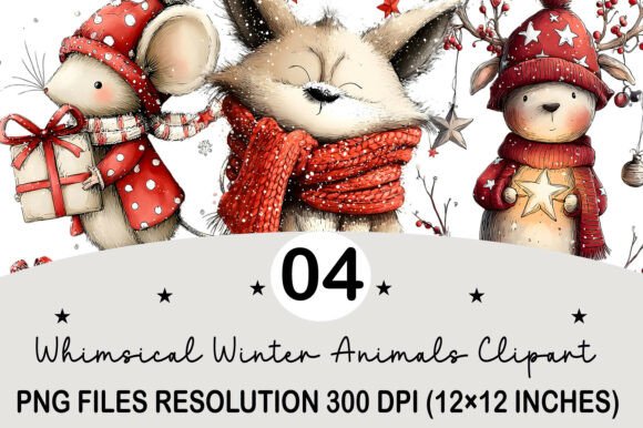 Download Whimsical Winter Animals Clipart - Winter animals Collection
